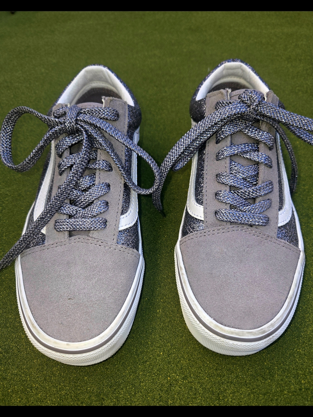 Vans 7 OLD SKOOL Glitter Low-Top Sneakers GREAT TREAD SPARKLY Y2K SKATER VIBES - Picture 11 of 14